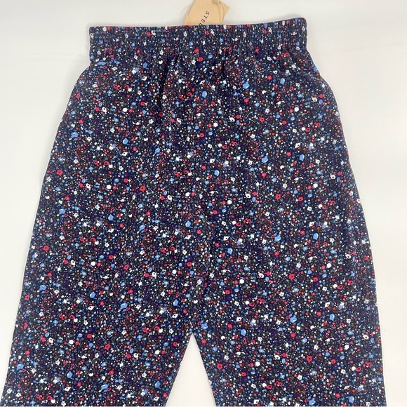 NWT Anthropologie x Stella Nova Olive Pants in Navy Ditzy Blue‎ Floral Print XS - Picture 12 of 14